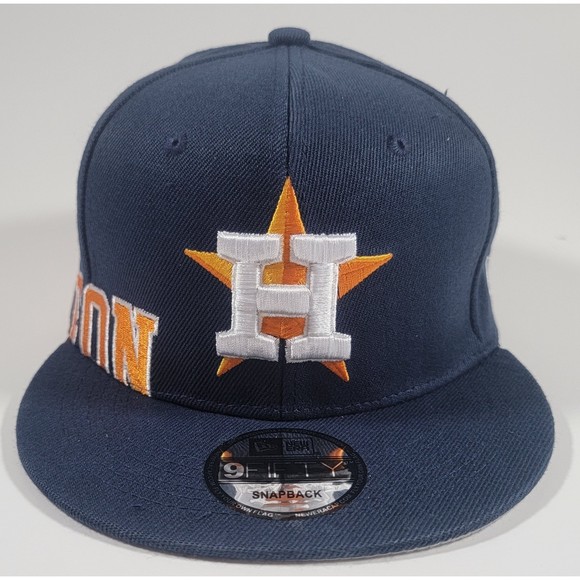 Houston Astros New Era Blue Adjustable Snapback Hat Side Split MLB Baseball Cap - Picture 2 of 10